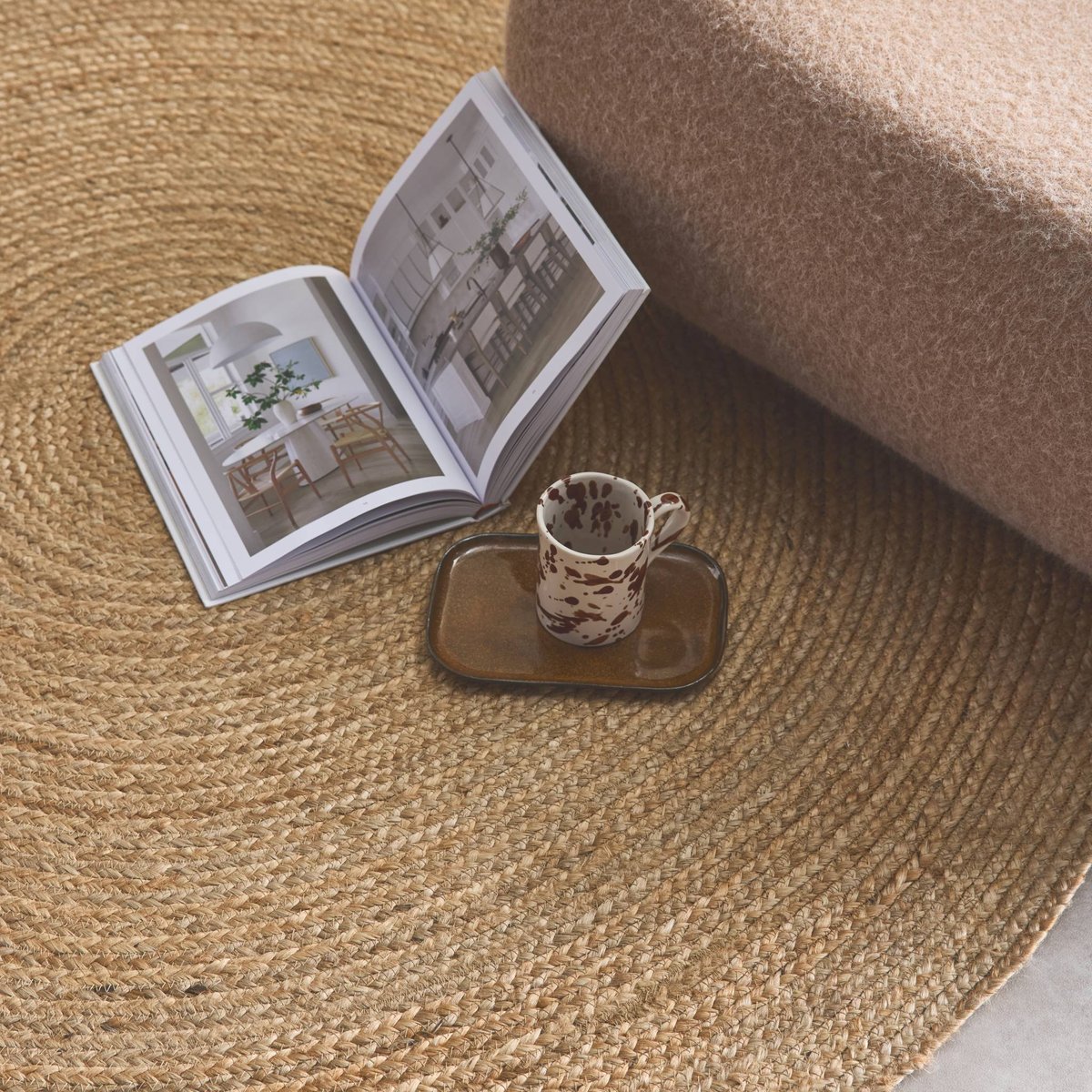 Tapis intérieur rond PADMA naturel, SWEEEK