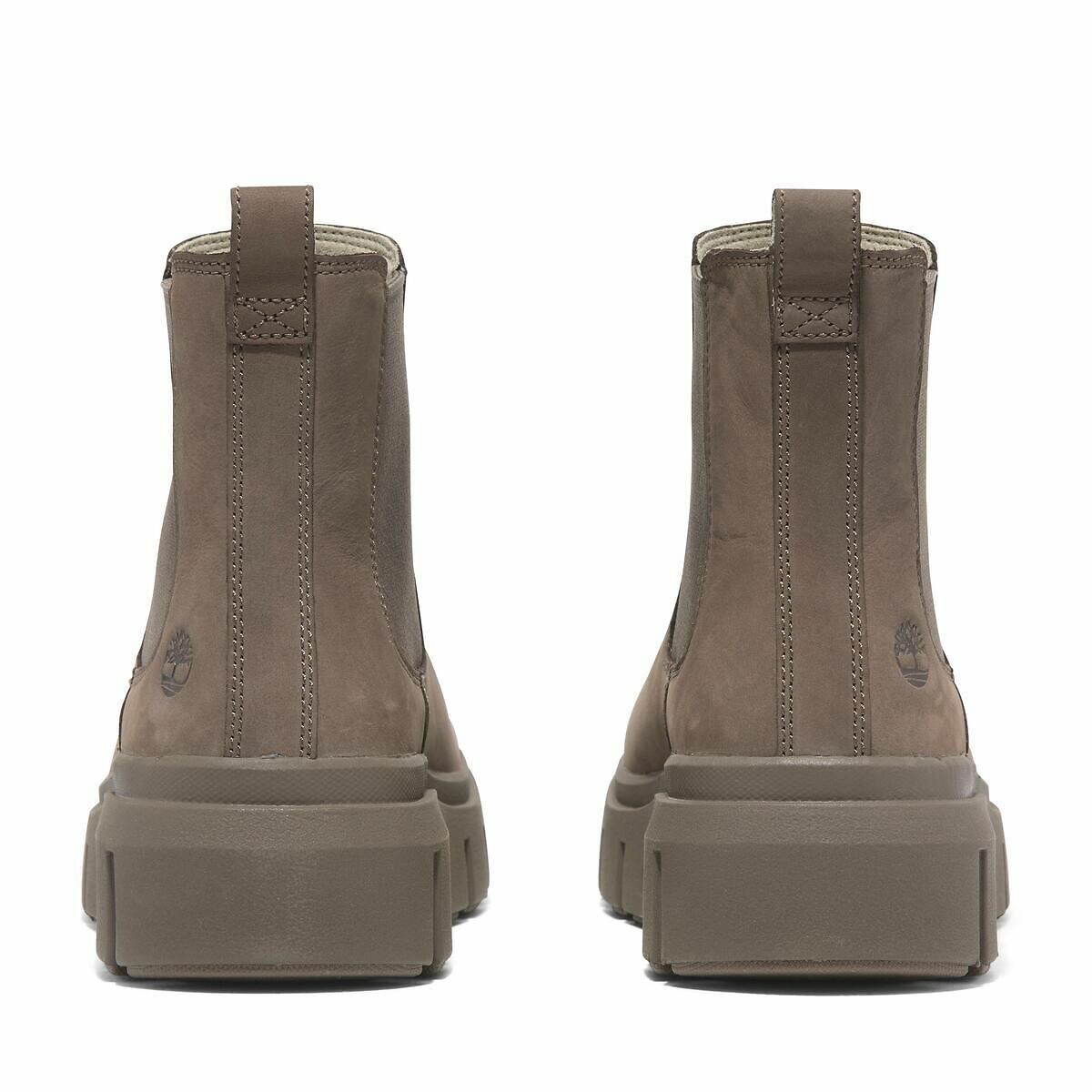 Boots en nubuck talon plat marron, TIMBERLAND