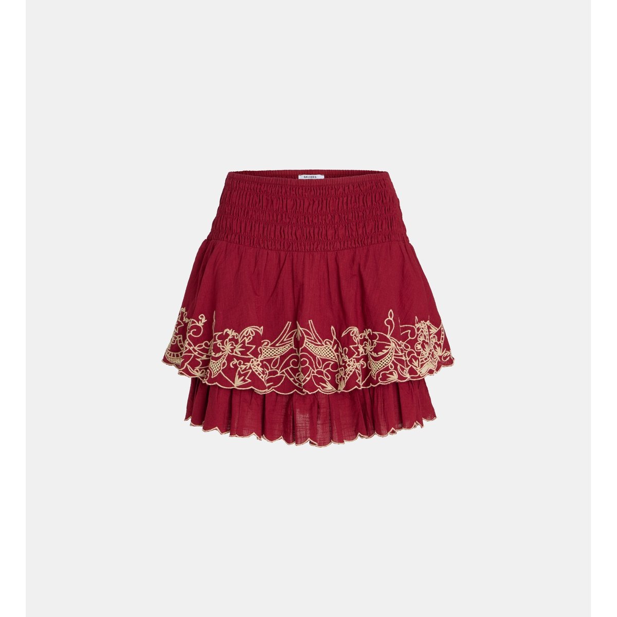 Jupe courte desire brod coton rouge, GALERIES LAFAYETTE