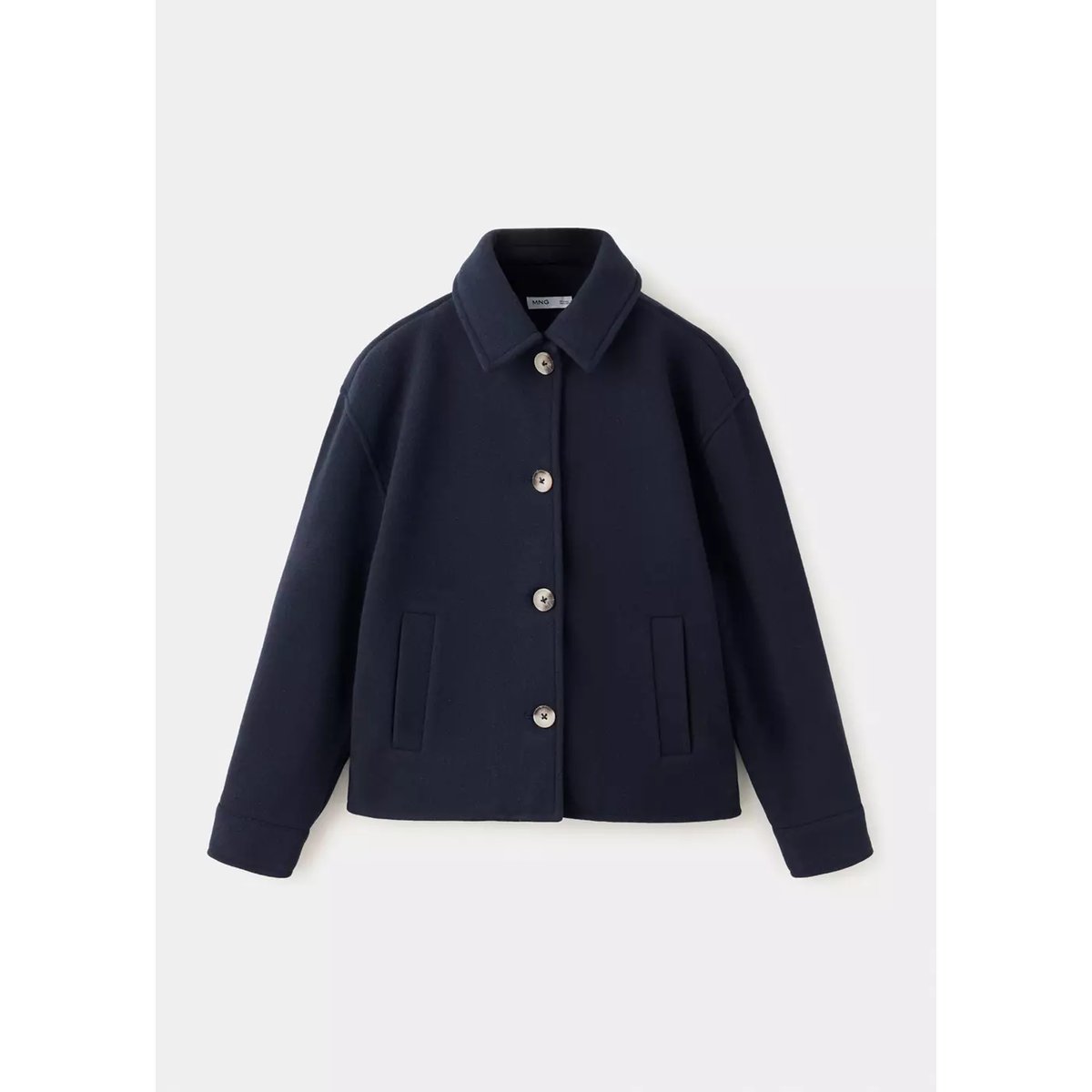Manteau drap de laine poches bleu marine, MANGO KIDS
