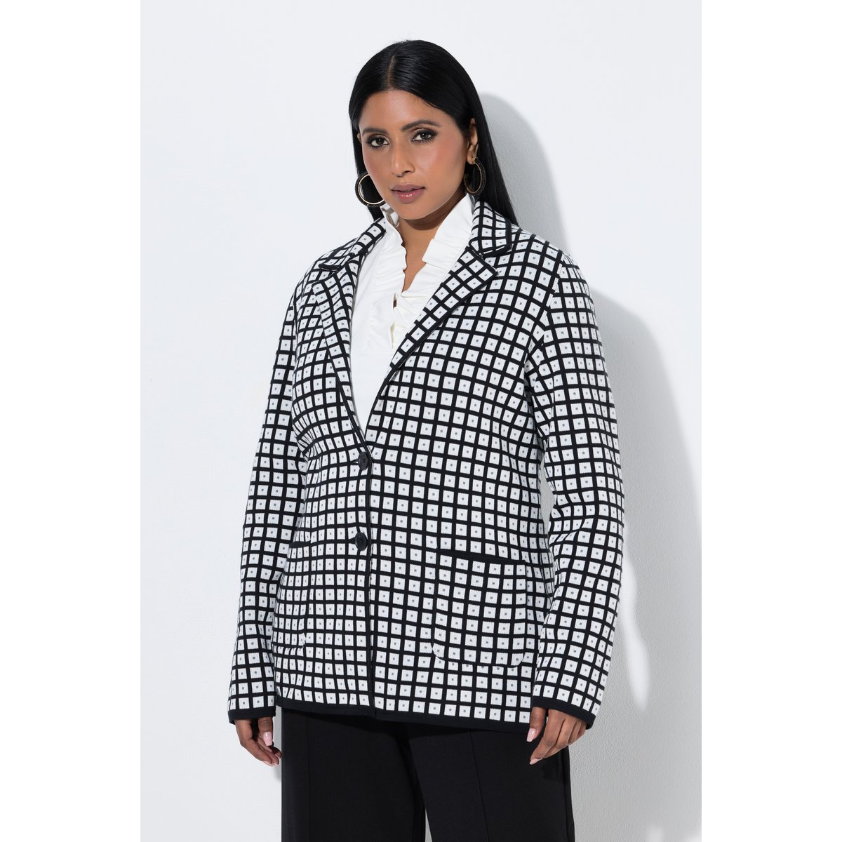 Blazer en maille blanc cassé, ULLA POPKEN