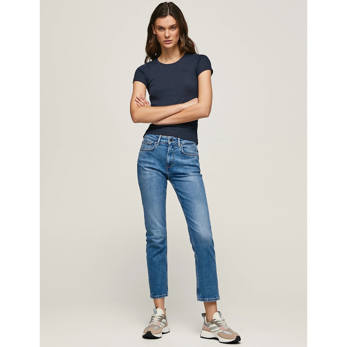 Jean droit Mary, taille haute light used, PEPE JEANS