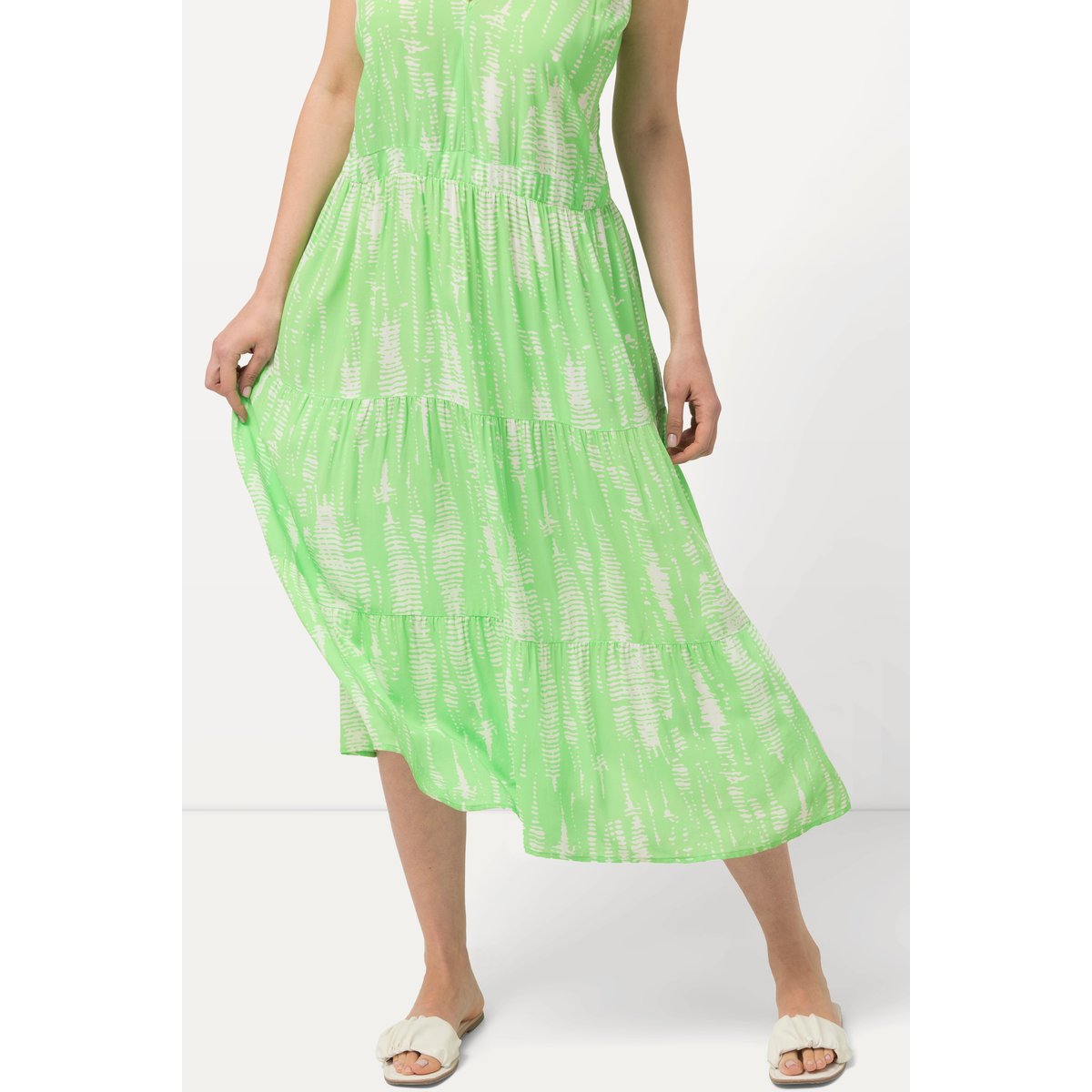 Robe midi à coques en triangles menthe verte, ULLA POPKEN