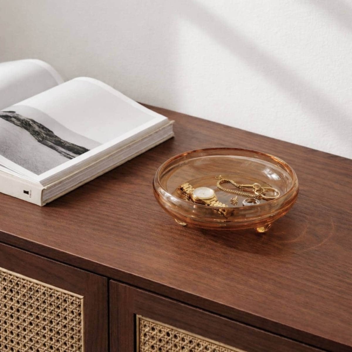 Coupe en verre recyclé 25cm marron, ORNAMI