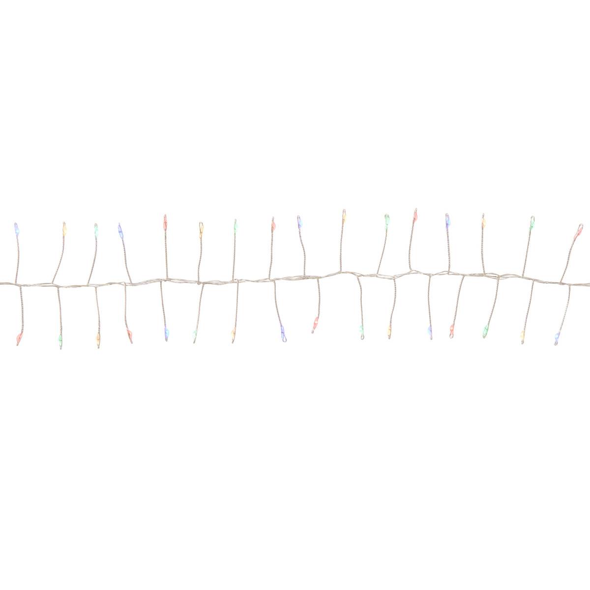 Guirlande lumineuse micro-LED d'extérieur 10 m 1000 LED multicolore fil cuivre 8 fonctions solaire multicolore, ATMOSPHERA