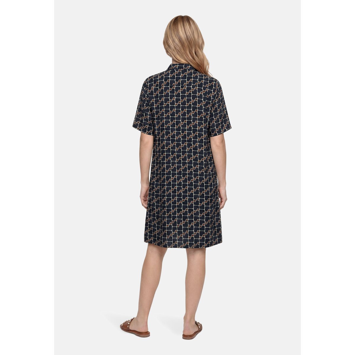 Robe-chemisier à impression dark blue/brown, BETTY BARCLAY