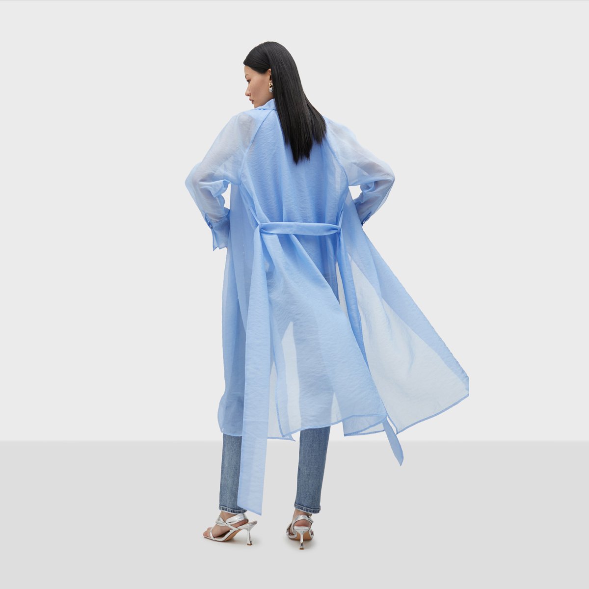 Trench-coat léger transparent ciel, LOLA CASADEMUNT