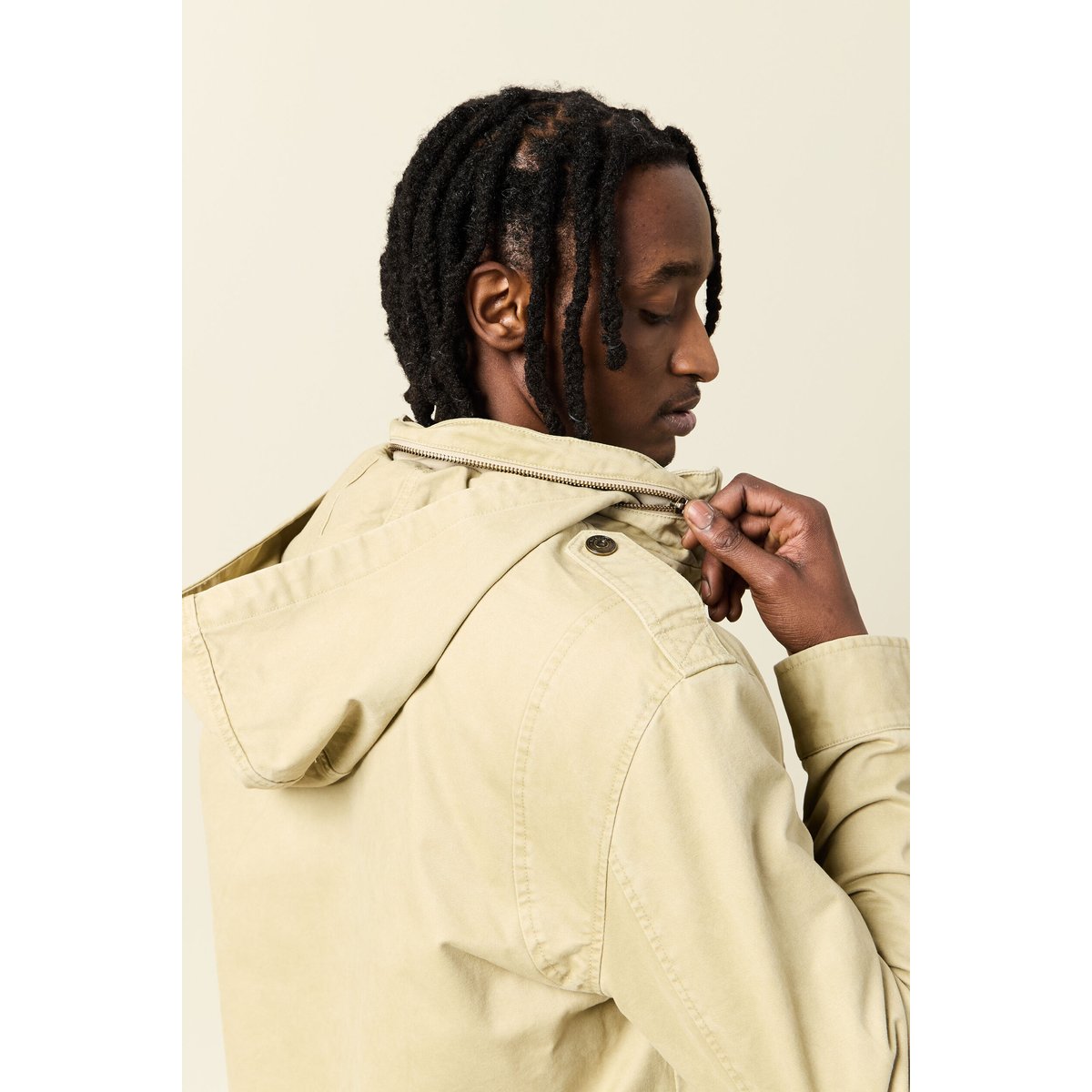 Blouson style biker zippé beige, BONOBO