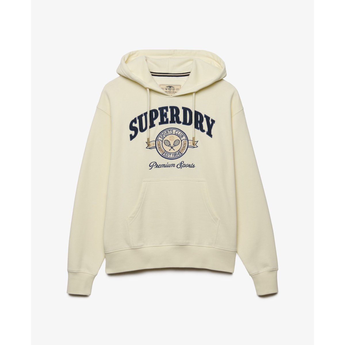 Sweat à capuche Country Crest coupe décontractée crème, SUPERDRY