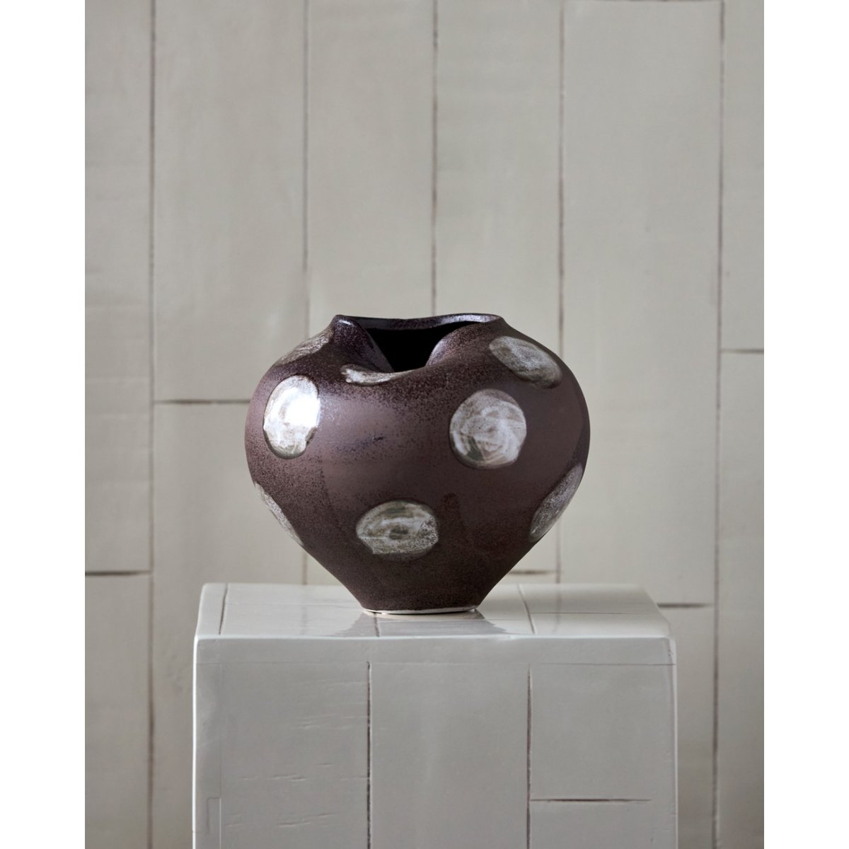 Vase en grès Expo marron, blanc cassé, HOUSE DOCTOR