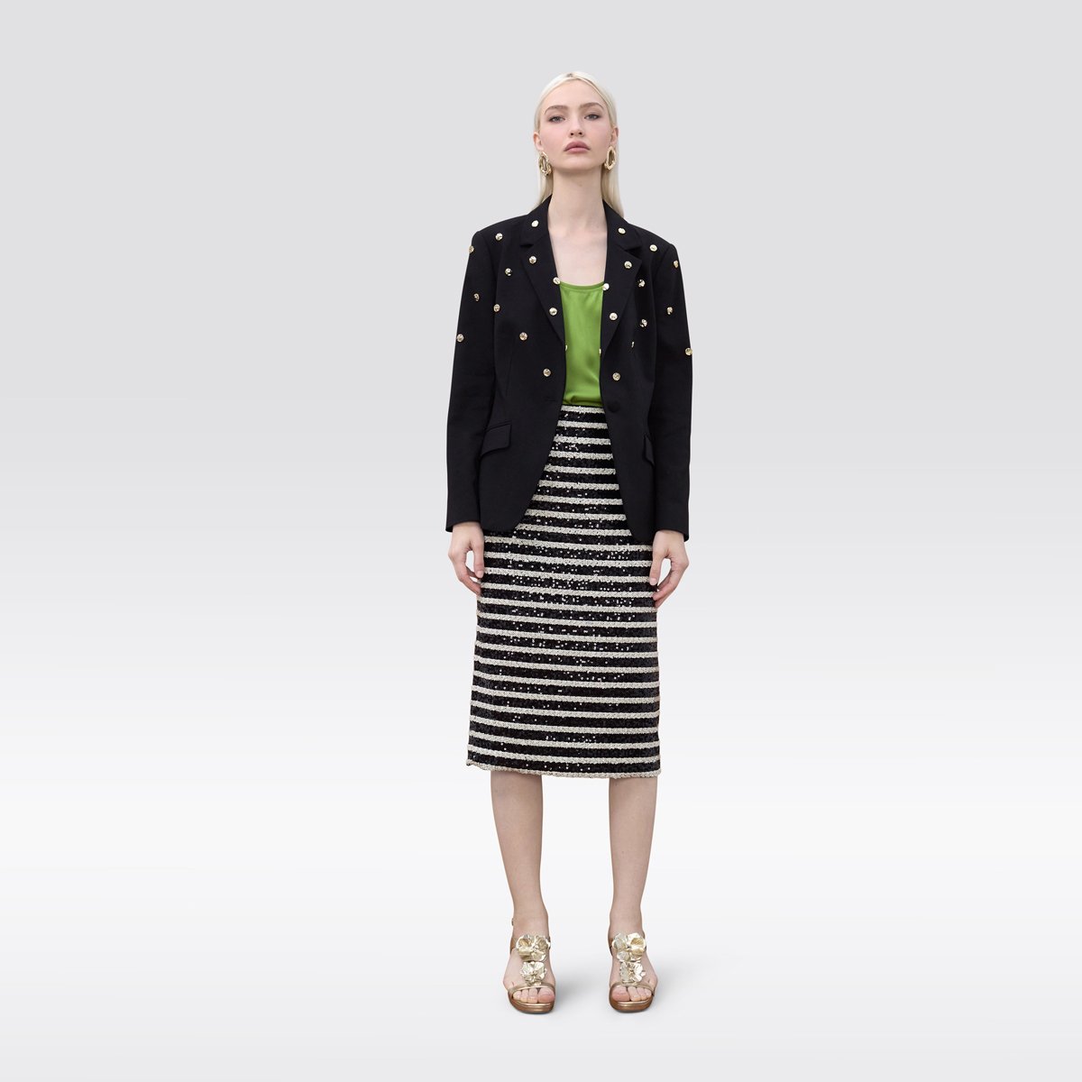 Blazer orné de clous décoratifs noir, LOLA CASADEMUNT