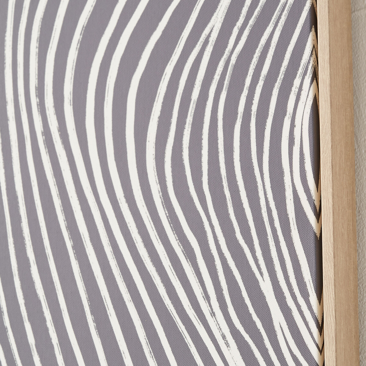 120x90cm Black and Cream Abstract Canvas with Natural Frame cream, SO'HOME