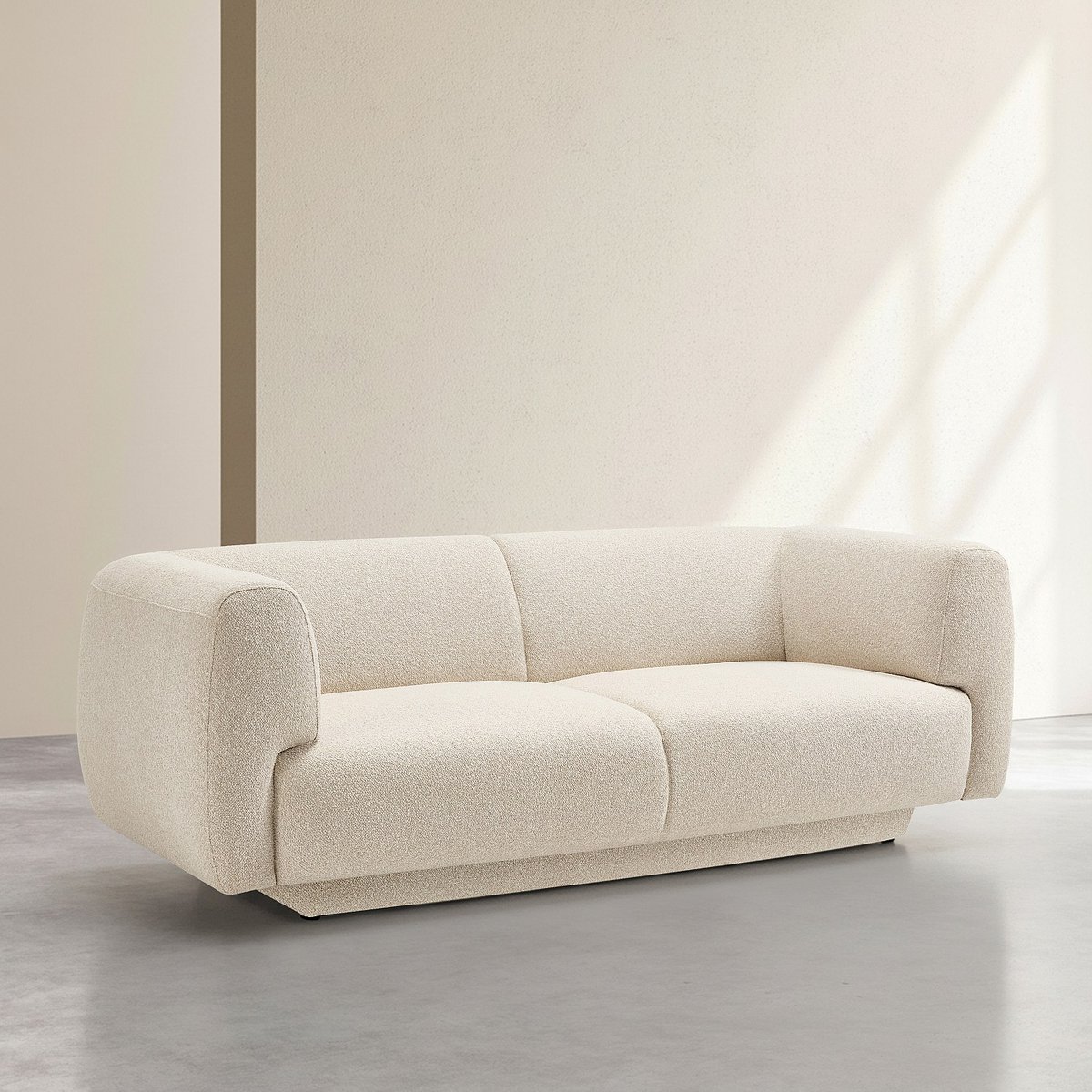 Canapé en tissu texturé AUSTIN beige, HABITAT