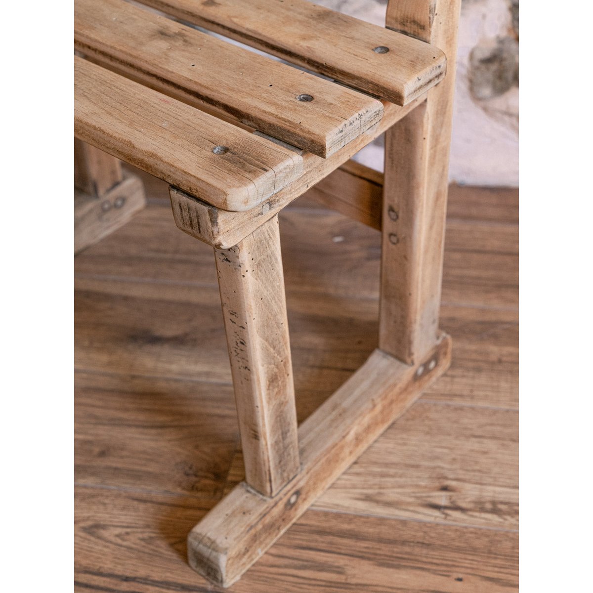 Banc en chêne Antoine N°419 - Bon état bois clair, DEBONGOUT