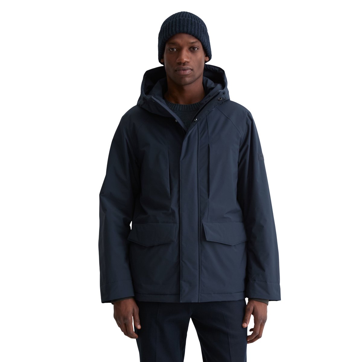 Veste à capuche MOP x Function en matériau Performance imperméable bleu foncé, MARC O'POLO