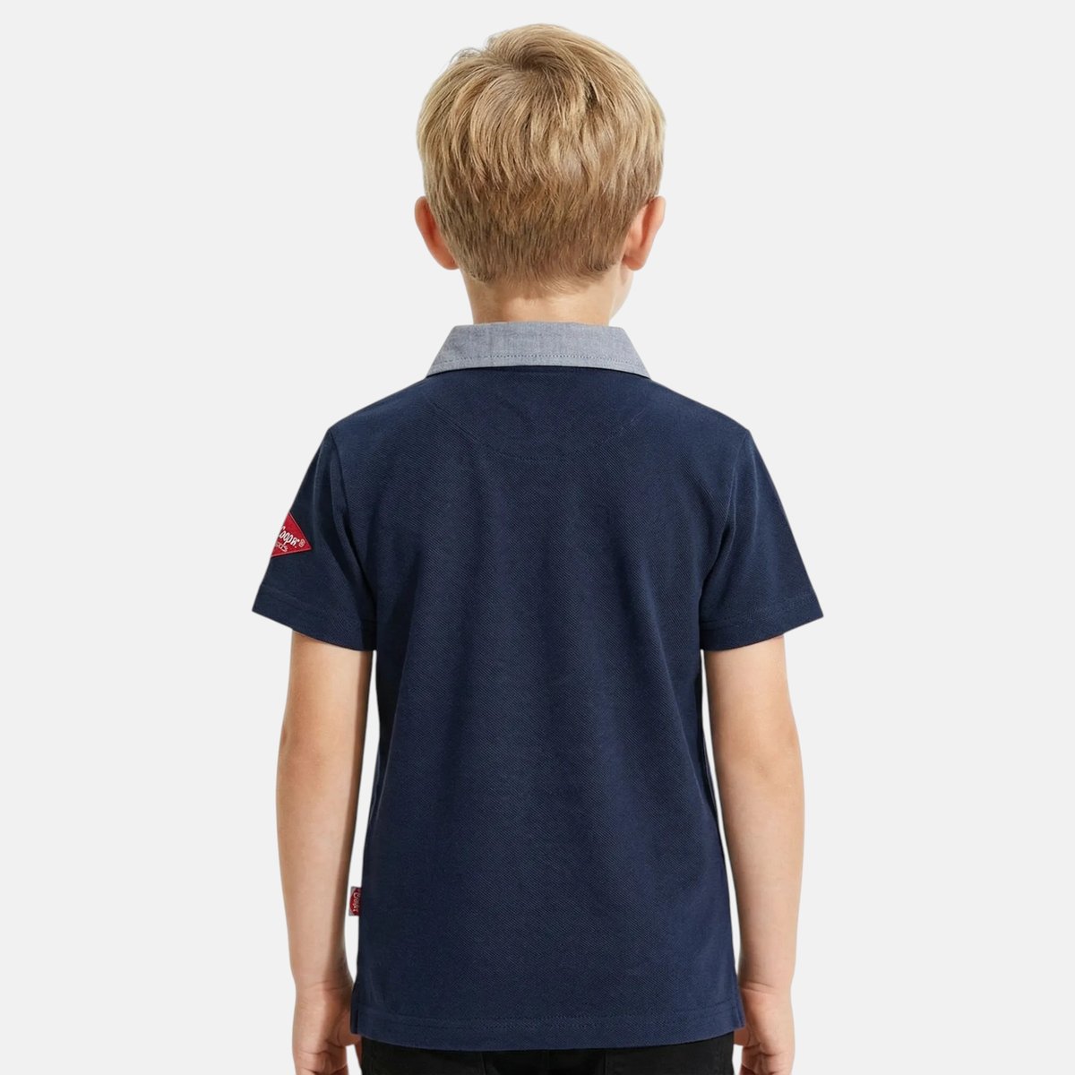 Polo manches courtes, col polo et patte boutonnée COLLÈGE bleu marine, LEE COOPER