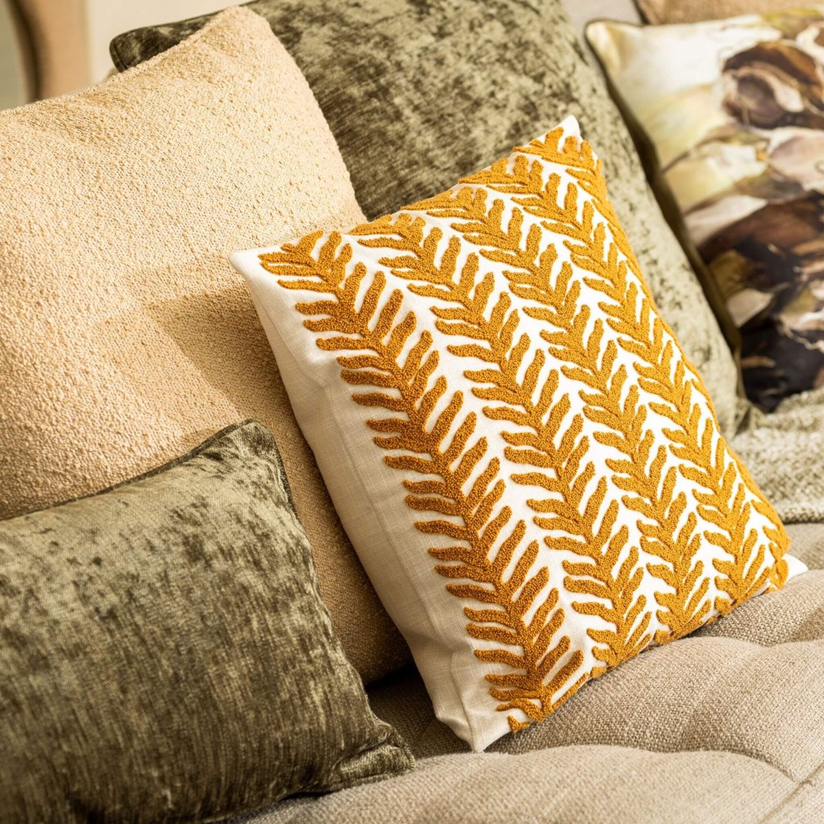 Housse de coussin Altlas brun, DUTCH DECOR