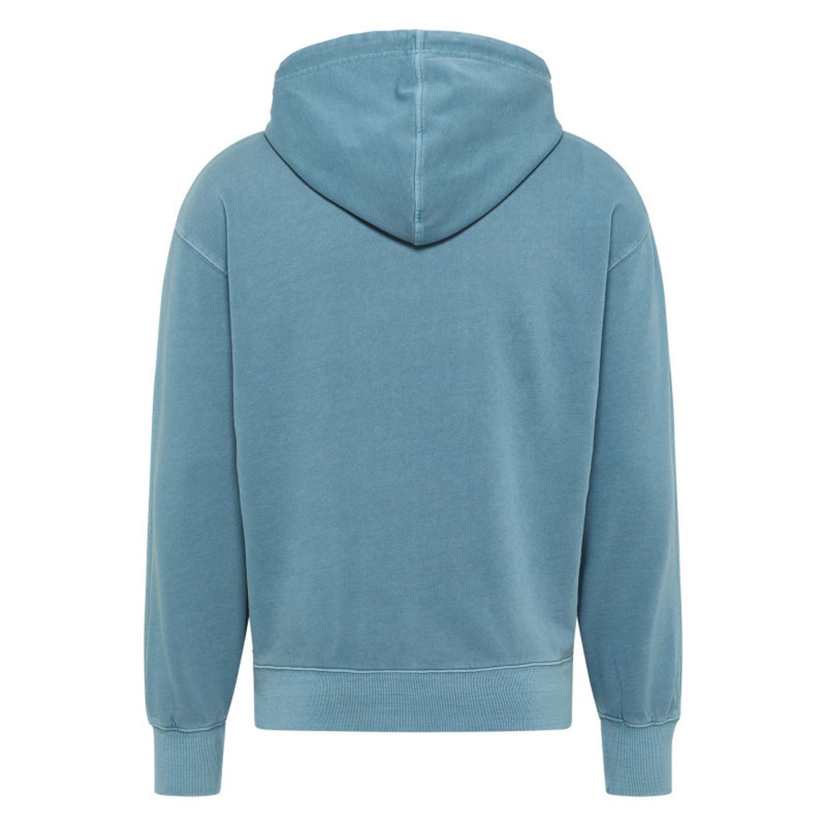 Sweat en coton bleu avec un col à capuche et cordon de serrage bleu, MUSTANG