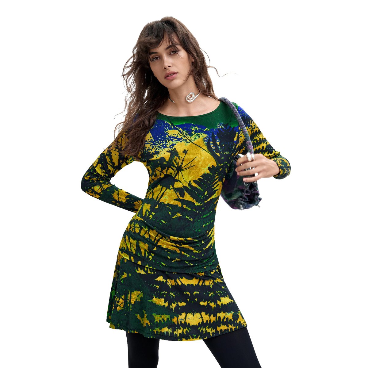 Robe en maille à manches longues M. C. Lacroix vert, DESIGUAL