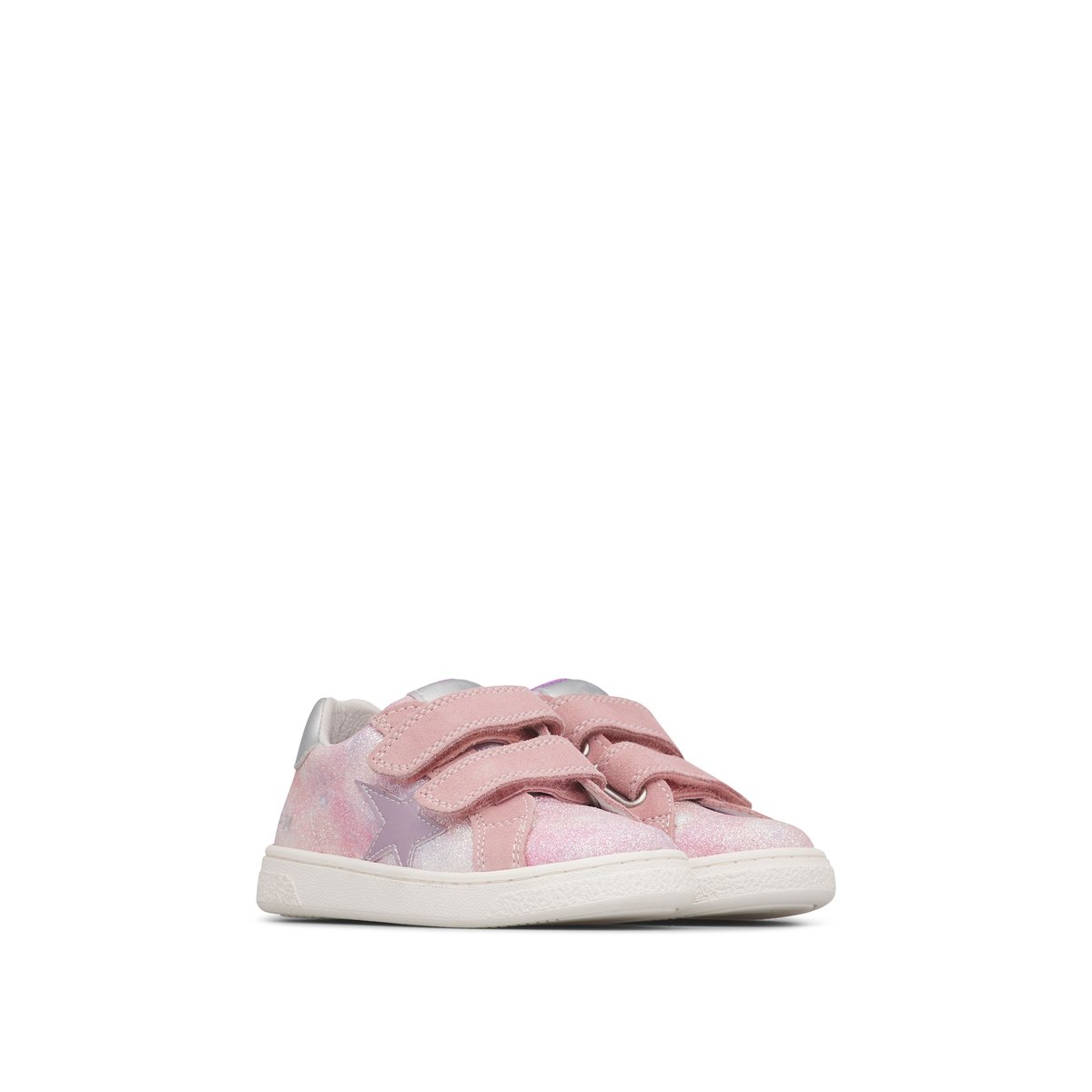 Baskets en cuir et en daim PINN VL. rose-lilas, NATURINO