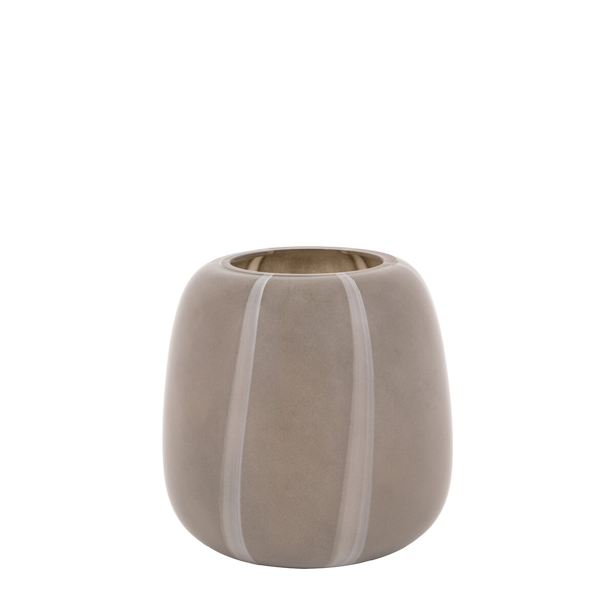 20cm Claro Stripe Glass Vase in Taupe taupe, ÉDITÉ
