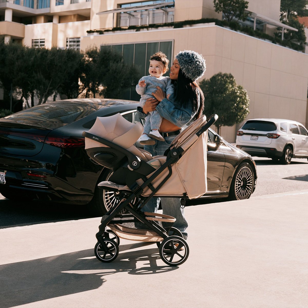 Poussette duo Beezy 4 + siège auto Cloud G3 i-Size bleu stormy blue, CYBEX