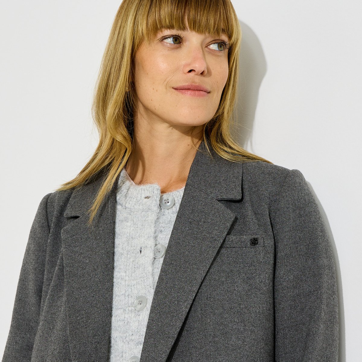 Veste blazer col tailleur gris, GRAIN DE MALICE