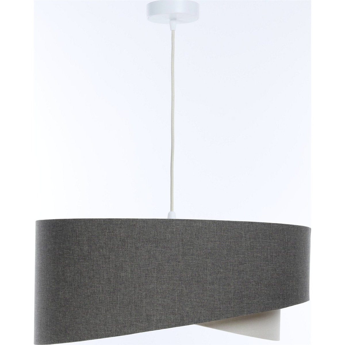 Suspension en lin rond Boho beige crème en lin naturel, BPS KONCEPT