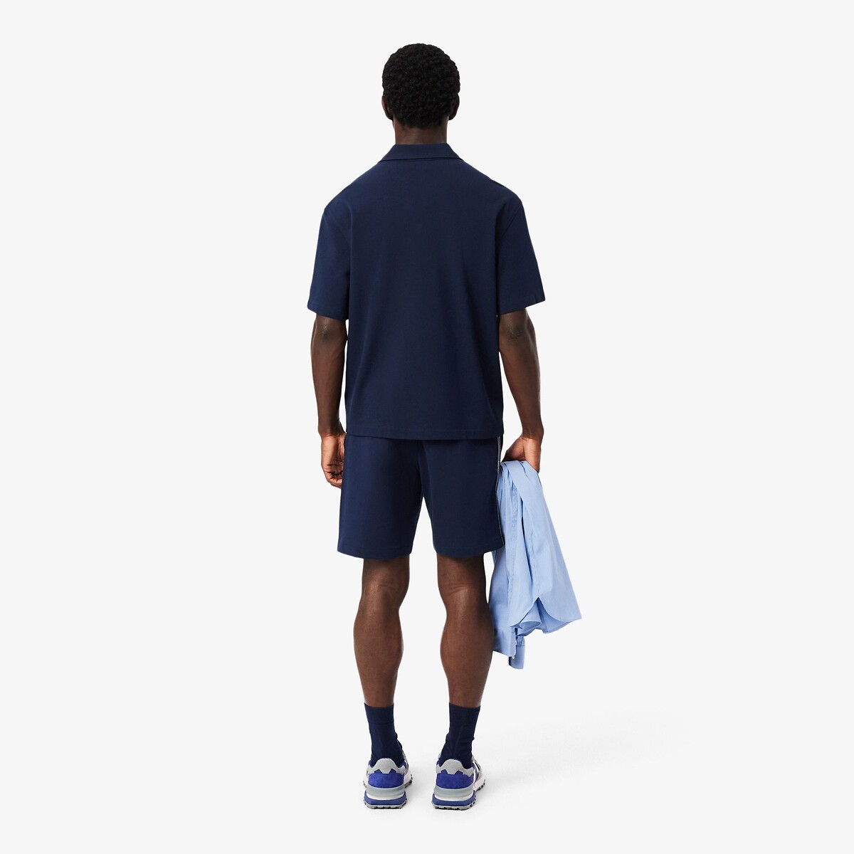 Short en molleton avec bande rayée Lacoste marine, LACOSTE