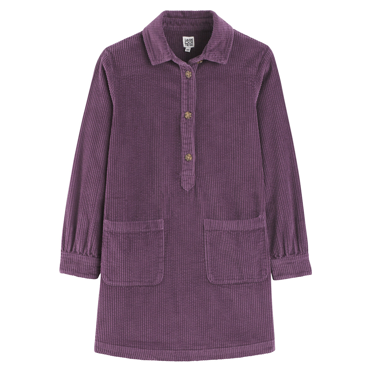 Robe droite à manches longues en velours violet, LA REDOUTE COLLECTIONS