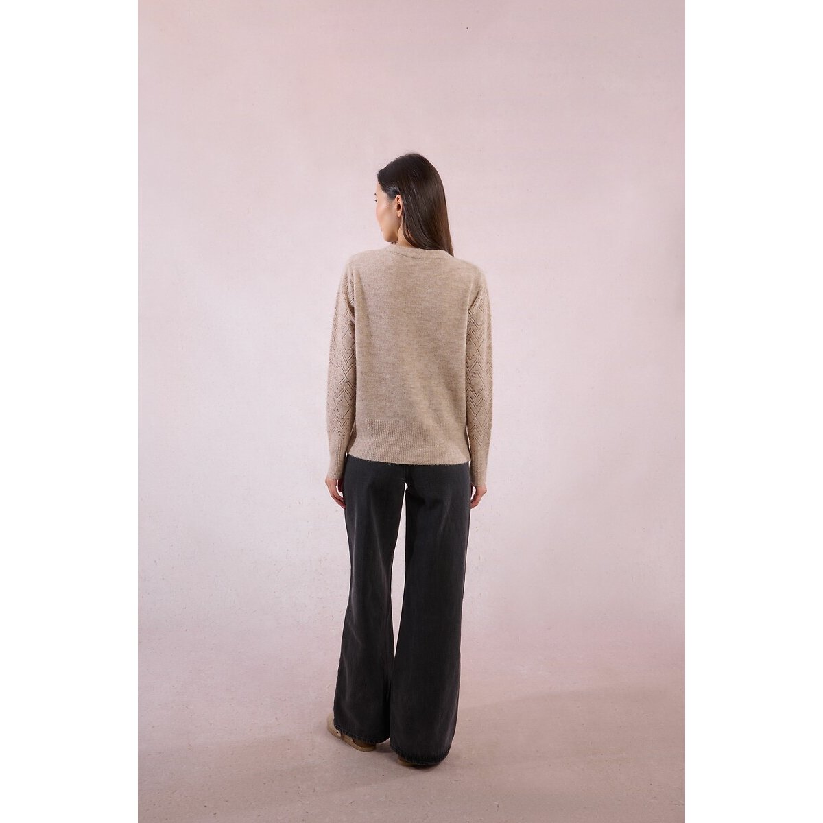 Openwork Cardigan beige, MOLLY BRACKEN