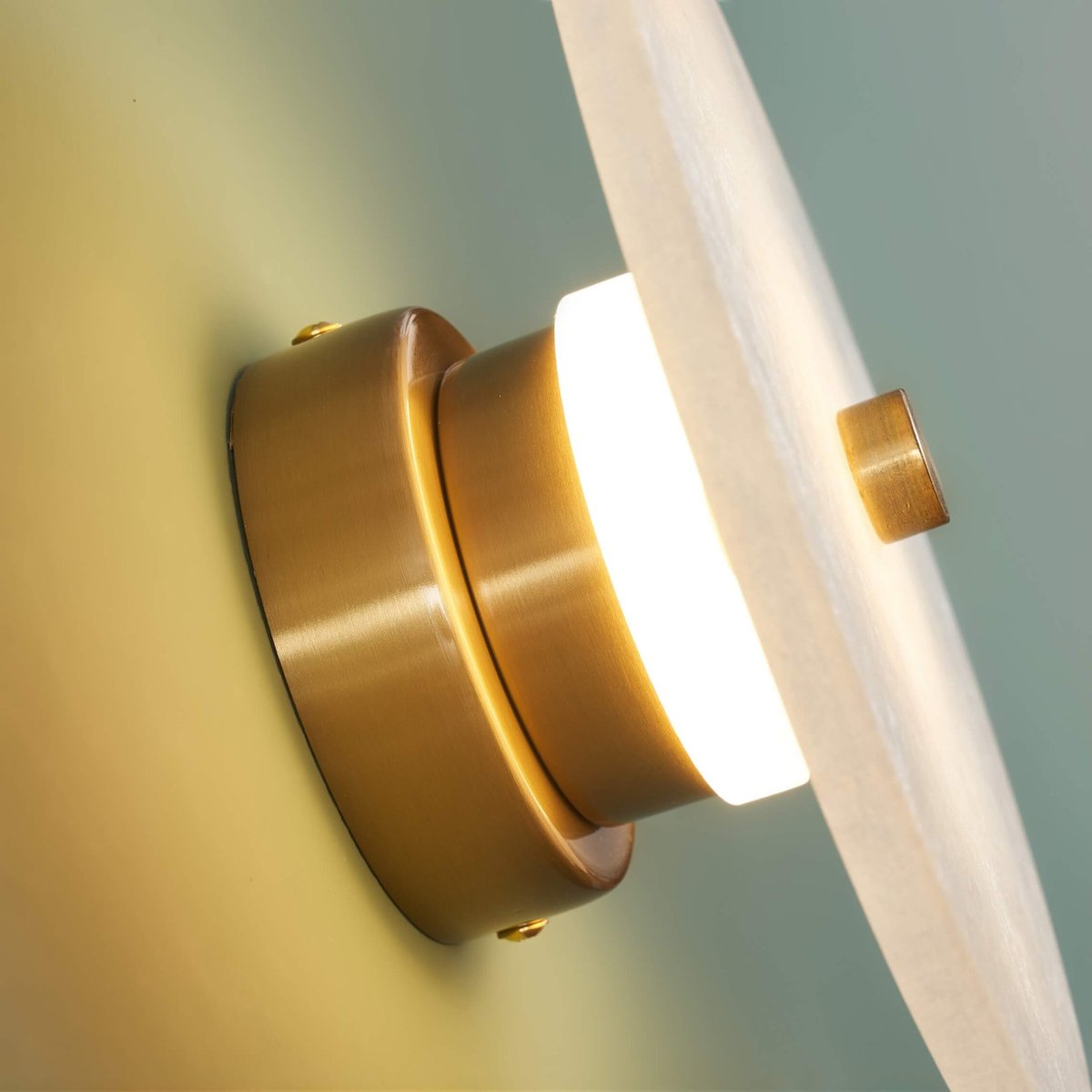 Applique ou spot marbre rond LED - LILASEA laiton et blanc, KOSILUM