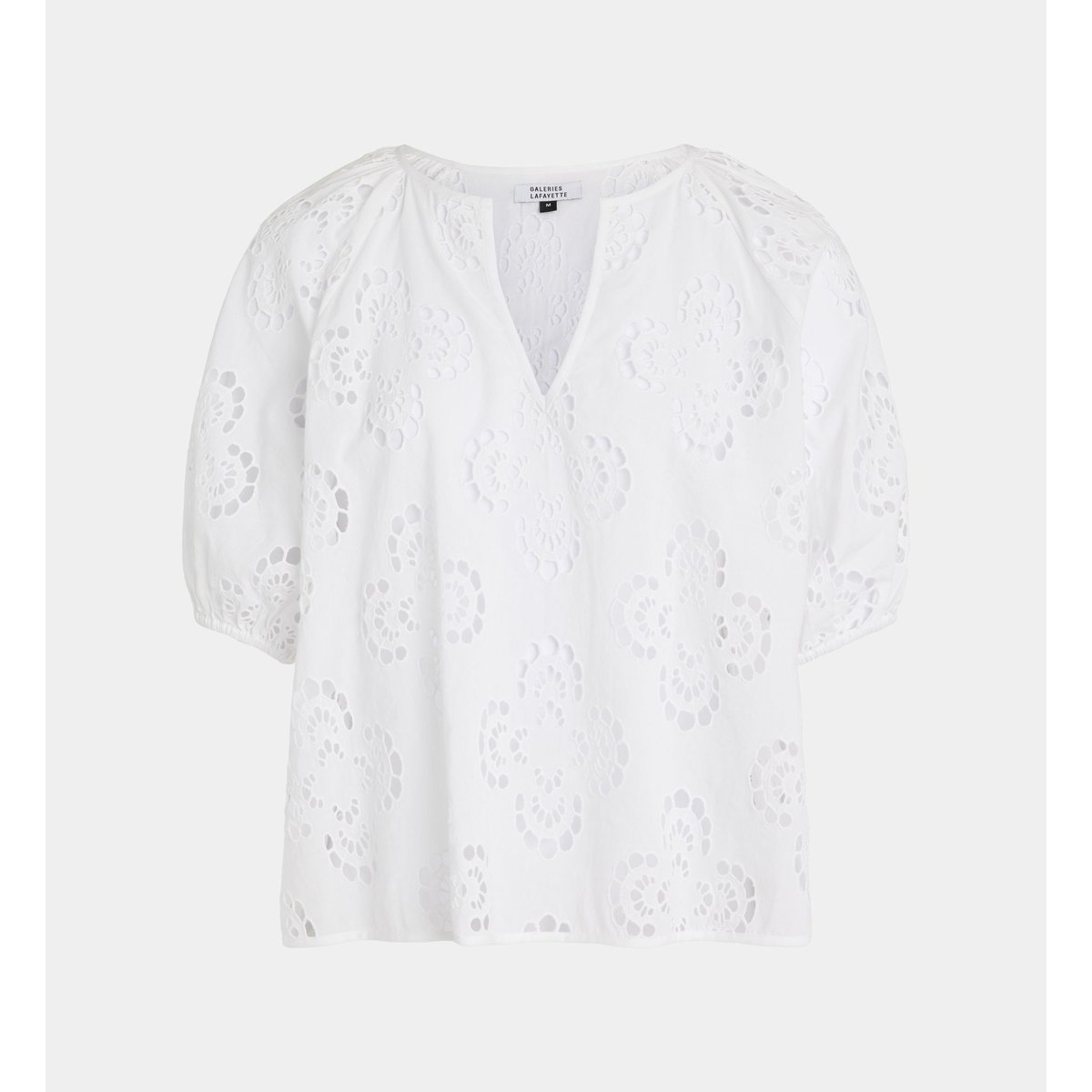 Top clara broderie anglaise coton bio blanc, GALERIES LAFAYETTE