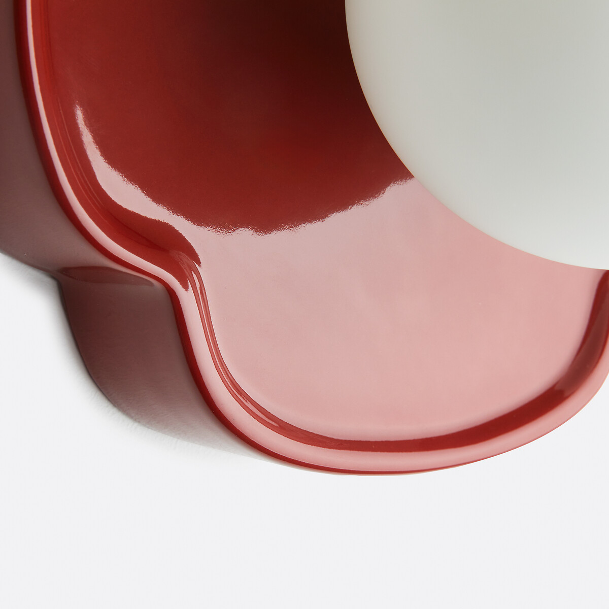 Applique ou plafonnier fleur, céramique et verre opaline, diamètre 20 cm, HOLI bordeaux, LA REDOUTE INTERIEURS