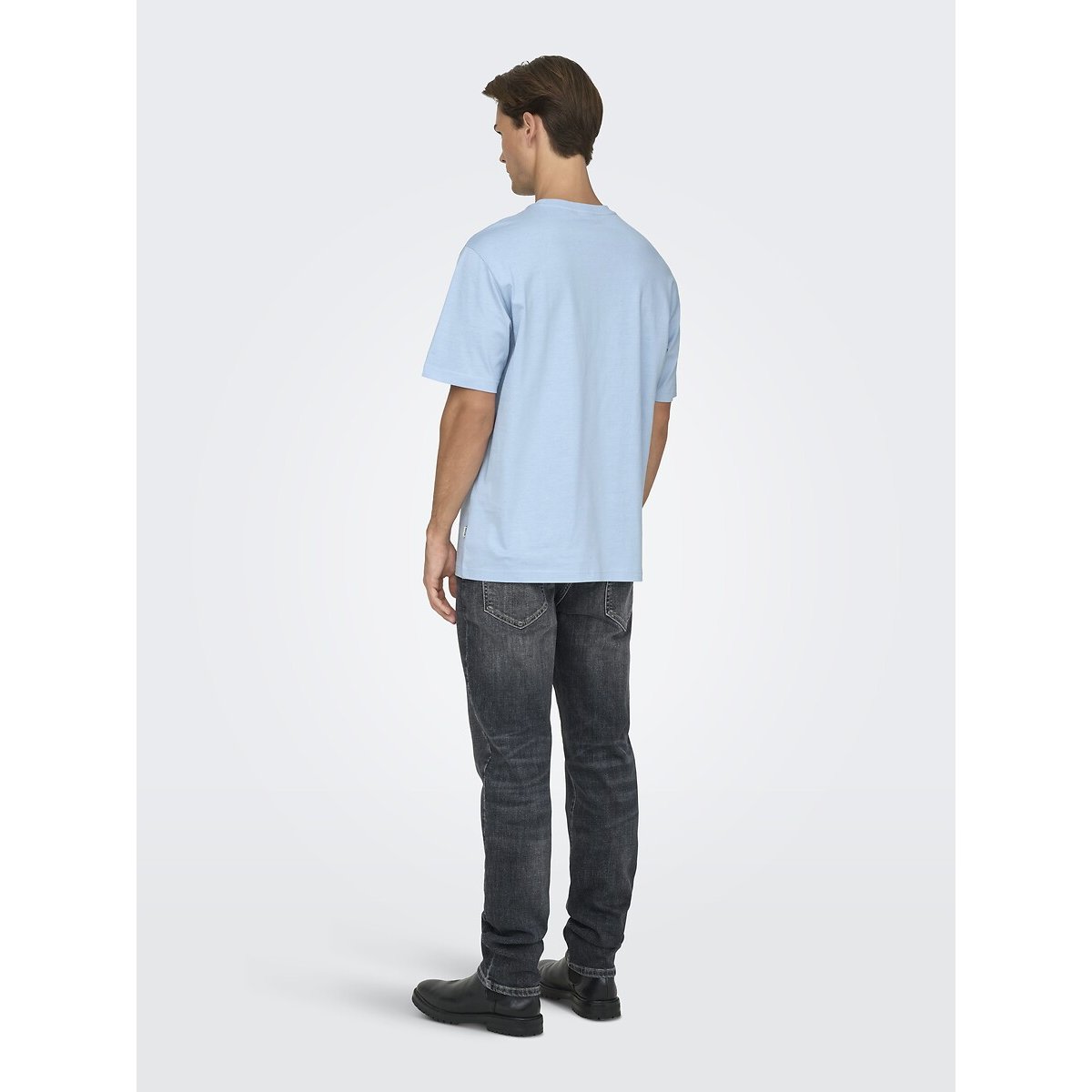 T-shirt col rond ample bleu clair, ONLY & SONS