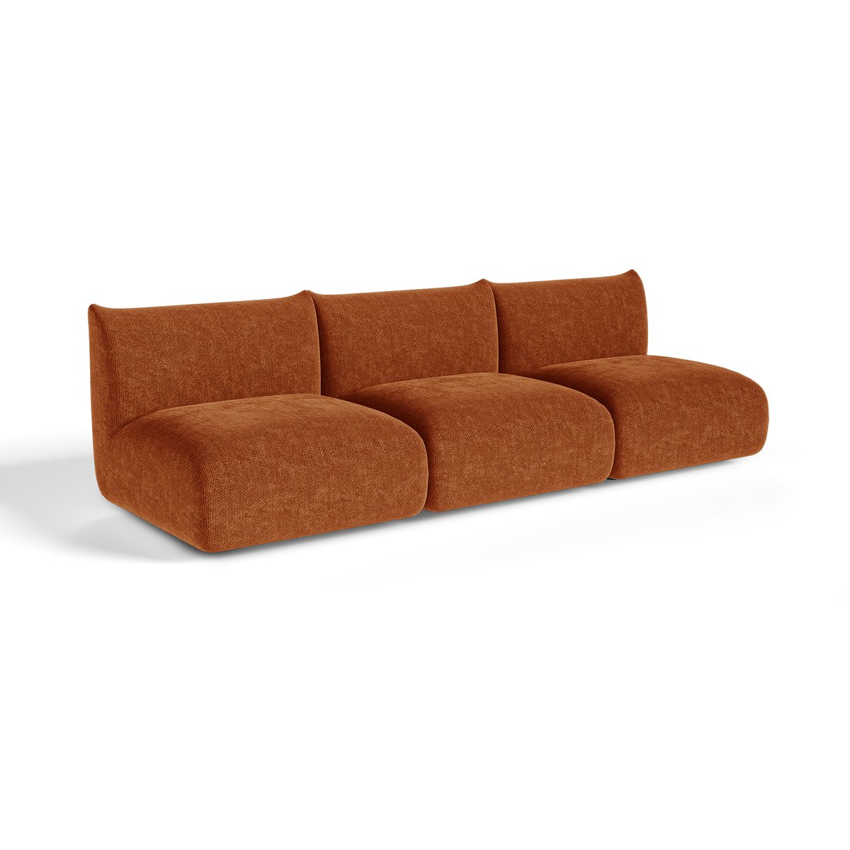 Canapé modulable 5 places en velours chenillé NOOMA terracotta, SIA HOME