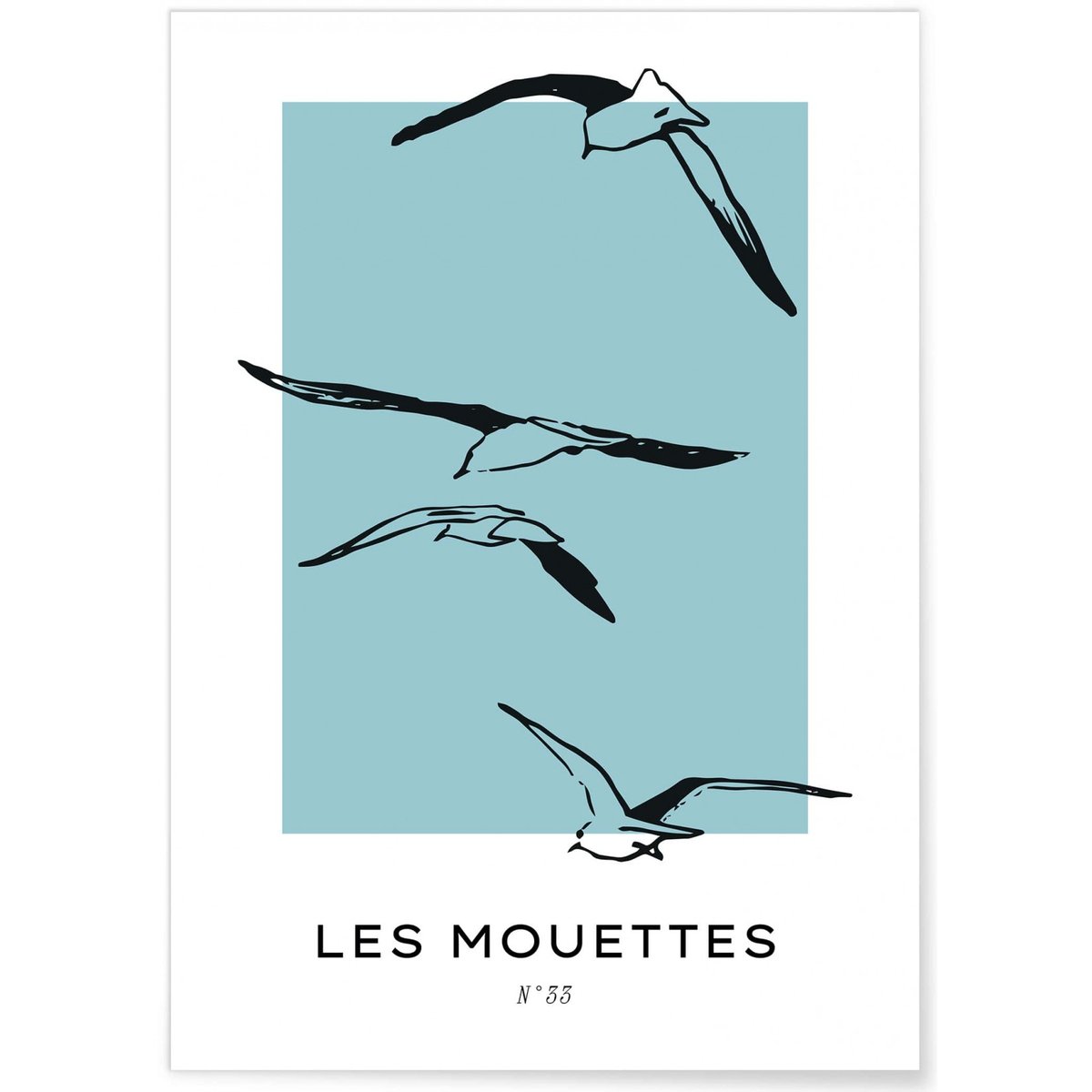 Affiche Les mouettes blanc, L'AFFICHERIE