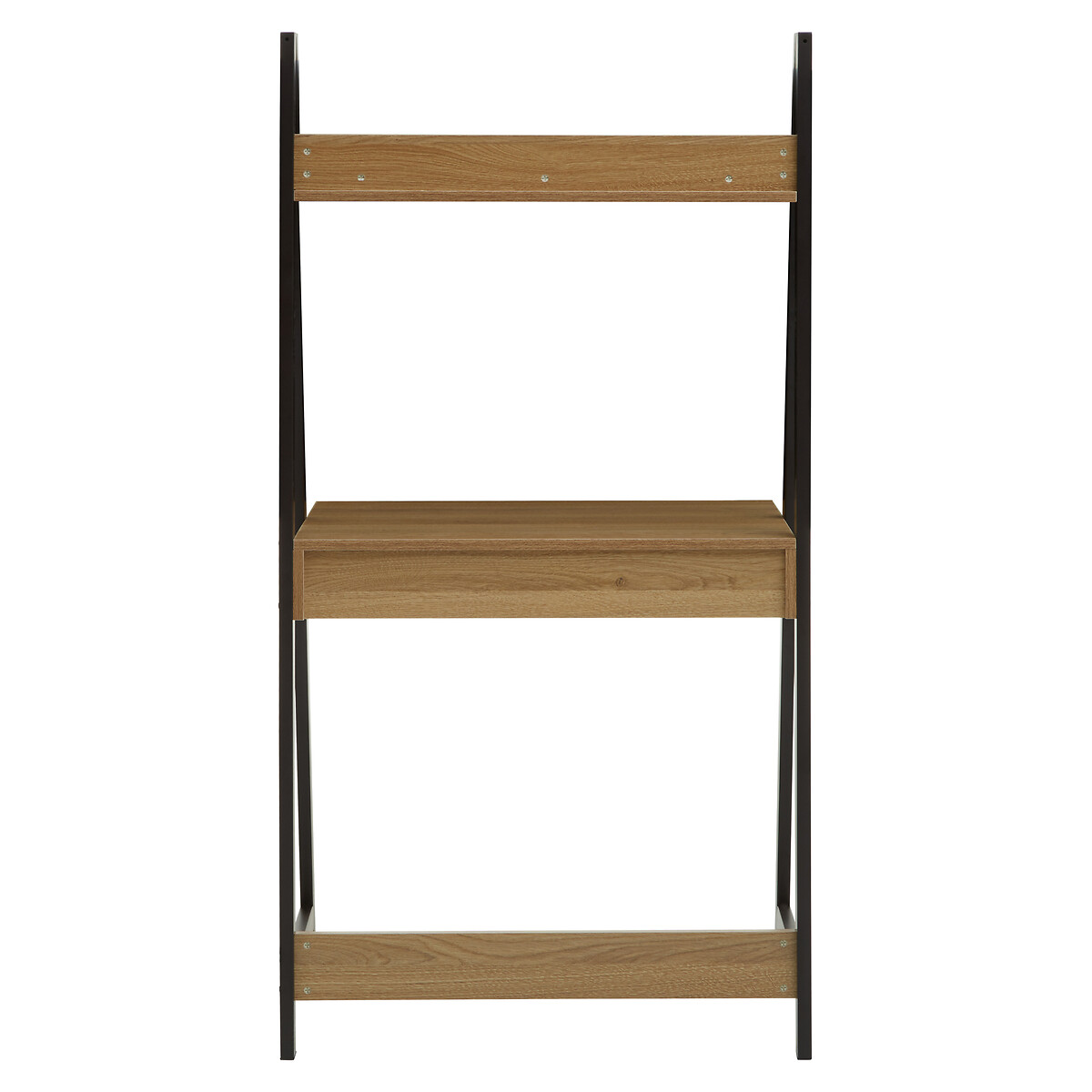 Natural Oak Effect Ladder Shelf Desk Unit with Frame natural, SO'HOME