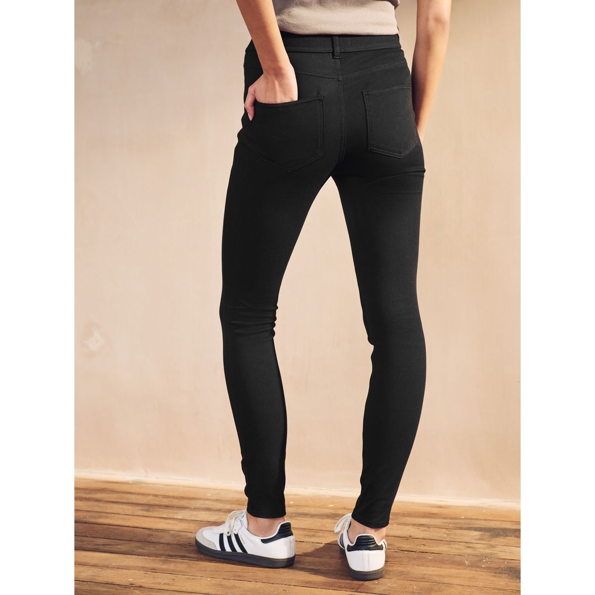 Legging en denim de jersey noir, NEXT