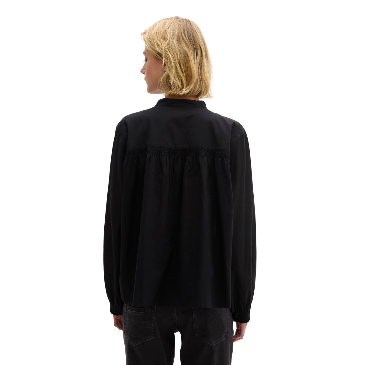 Blouse relaxed en voile de coton doux noir, MARC O'POLO