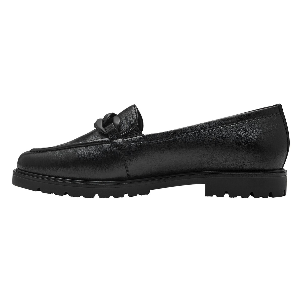 Mocassins en cuir noir, TAMARIS