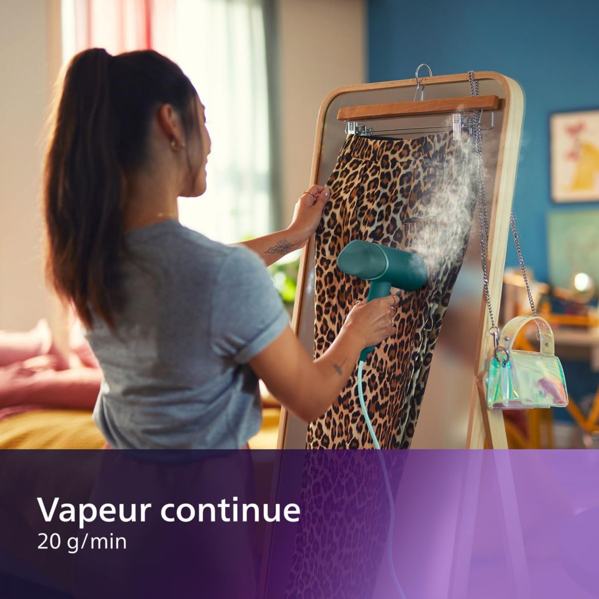 Défroisseur vapeur STH3020/70 steamer vert couleur unique, PHILIPS