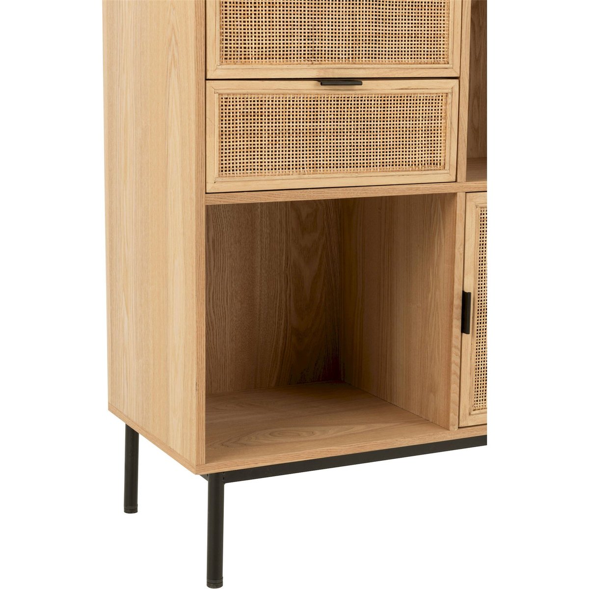 Armoire en bois et métal style contemporain bois naturel et métal noir, RECOLLECTION