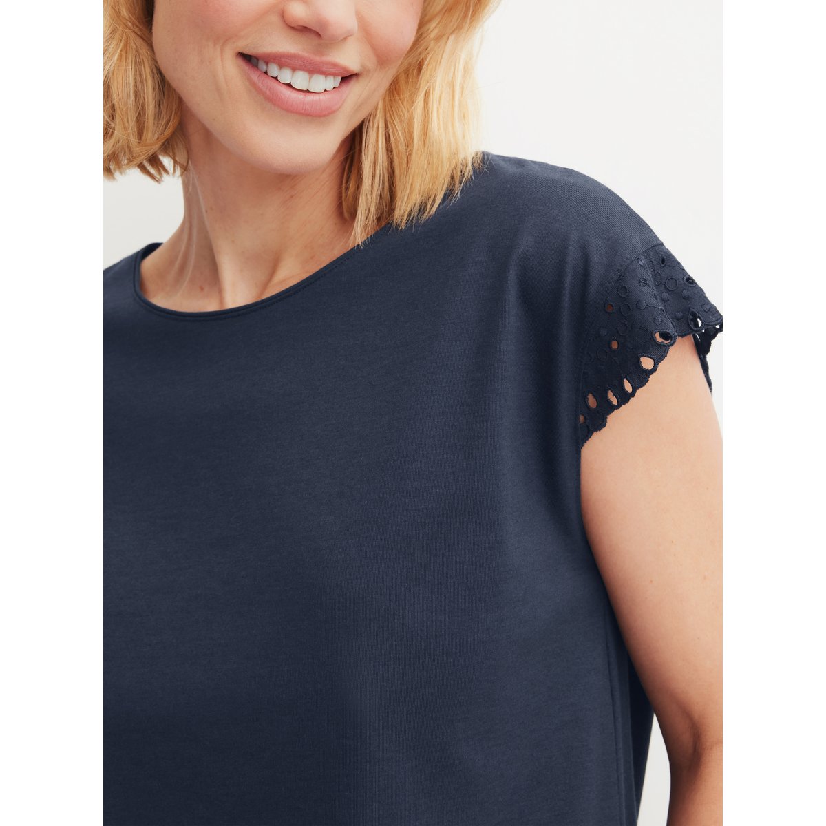 T-shirt à manches courtes et manches papillon manches courtes Coton FAVOURITES TILES peacoat blue, CALIDA