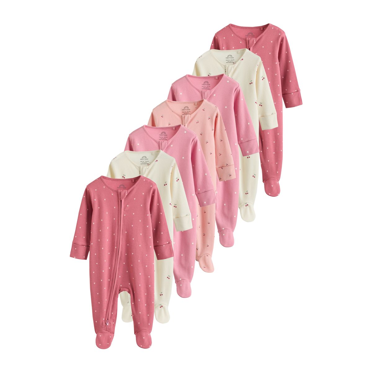 Dors-bien bébé, lot de 7 imprimé cerise rose, NEXT