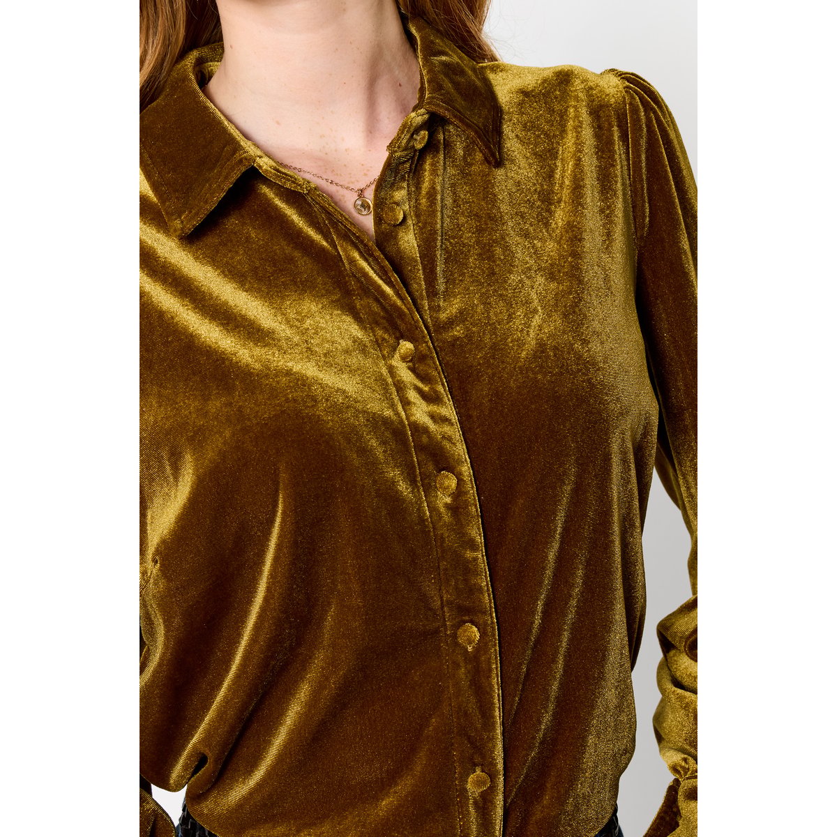 Blouse à Col en Velours Iris or, JOE BROWNS