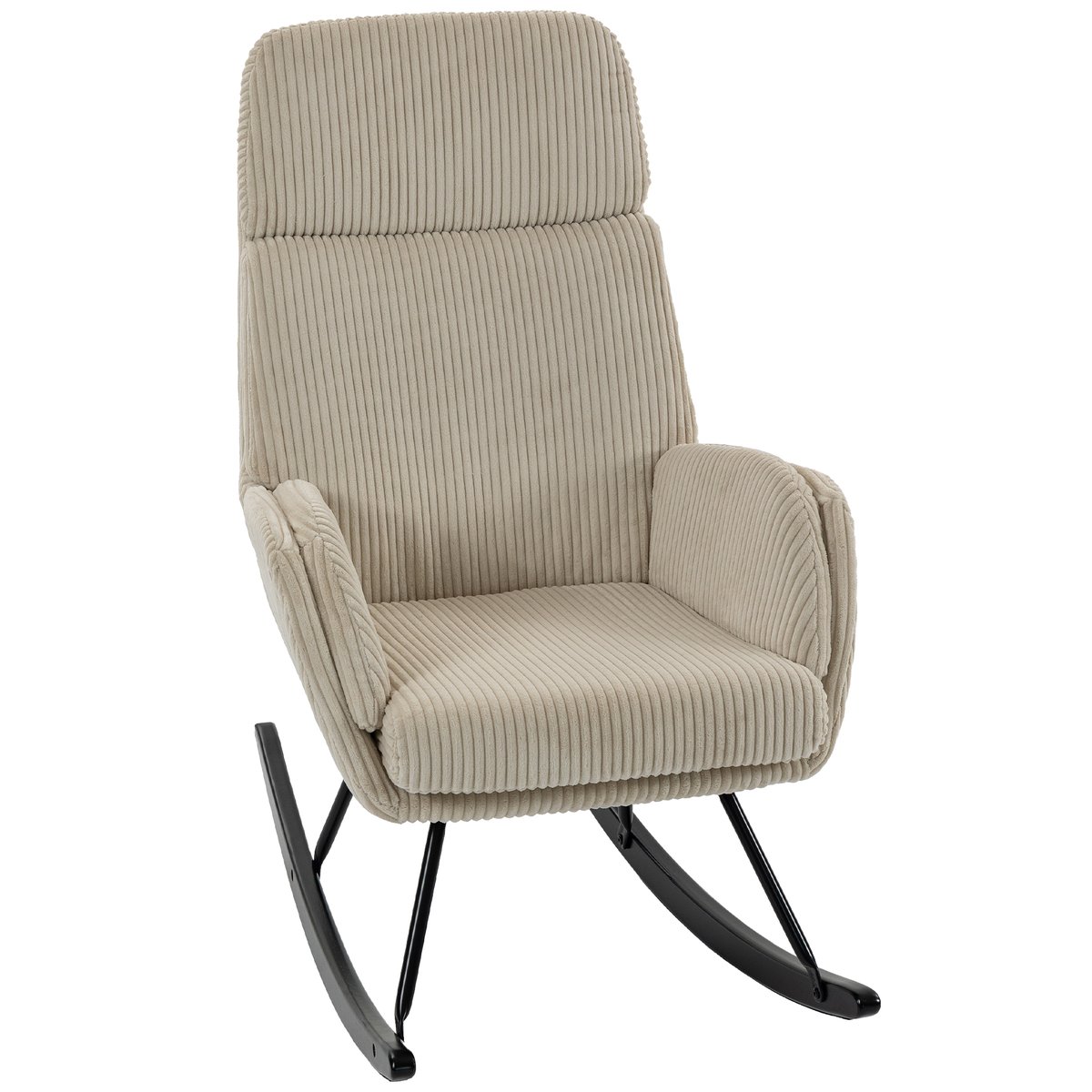 Fauteuil à bascule Velours côtelé (100% beige, HOMCOM