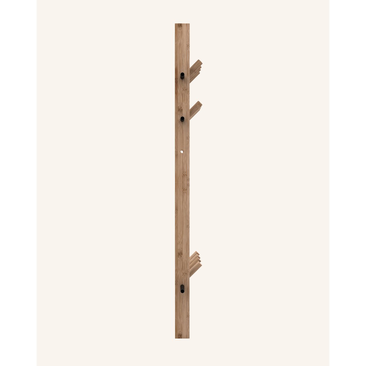 Porte-manteau design bois marron clair et acier noir - COAT chêne / acier noir, HANNUN