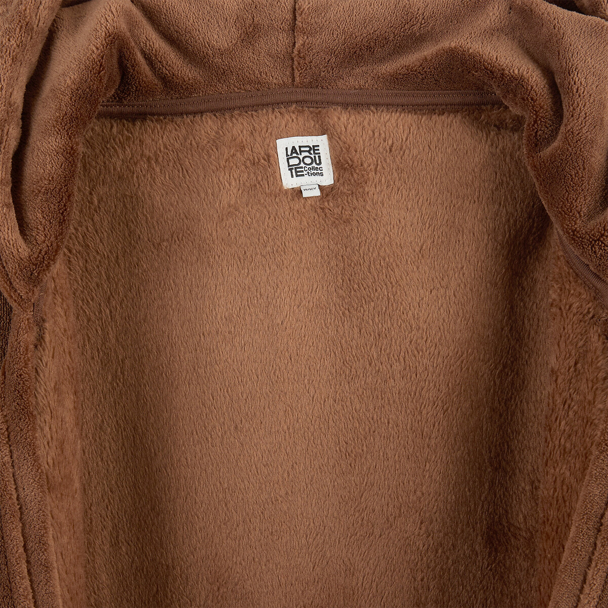 Plaid à capuche, manches longues, motif ours, en polaire marron, LA REDOUTE COLLECTIONS