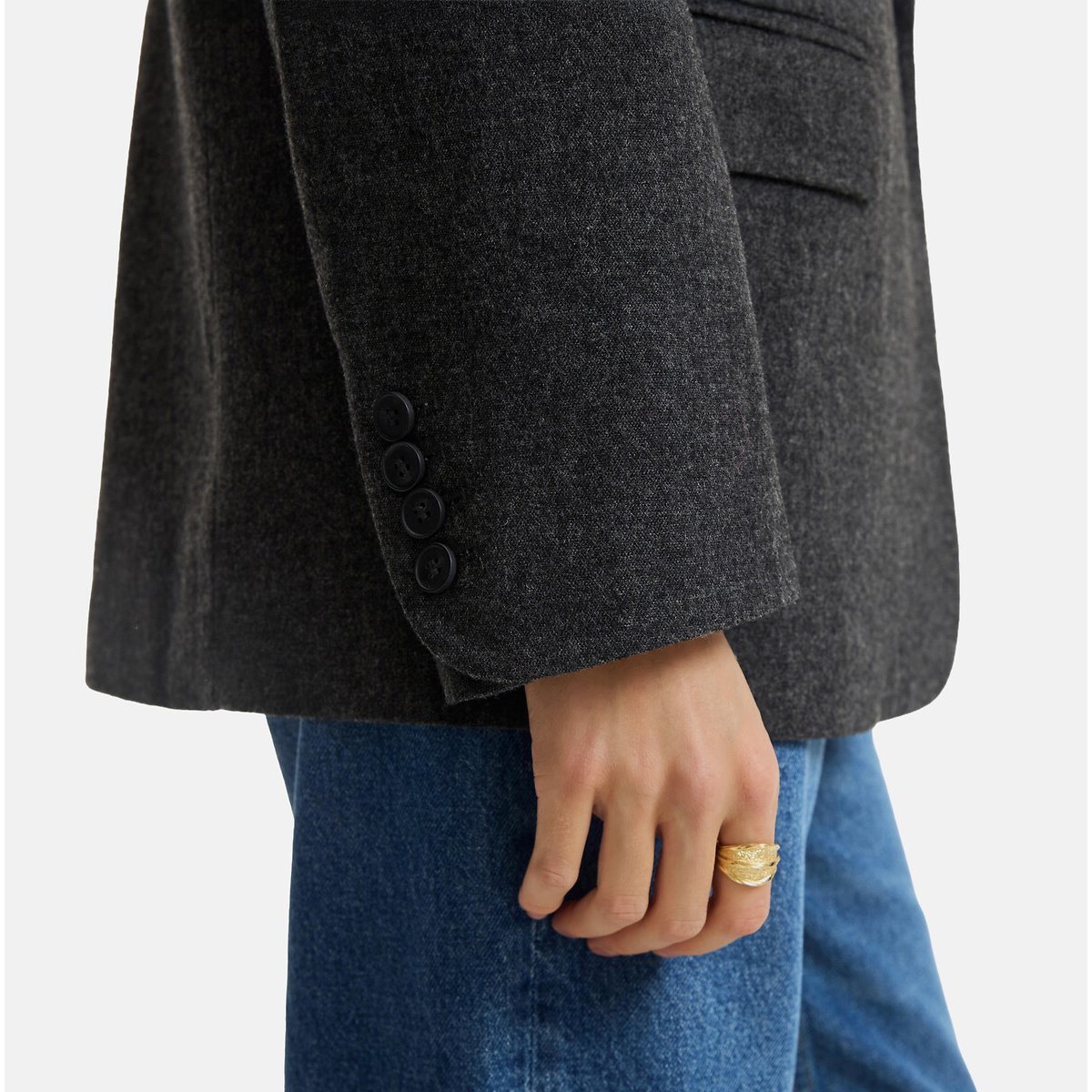Marl Effect Oversized Blazer charcoal grey, LA REDOUTE COLLECTIONS